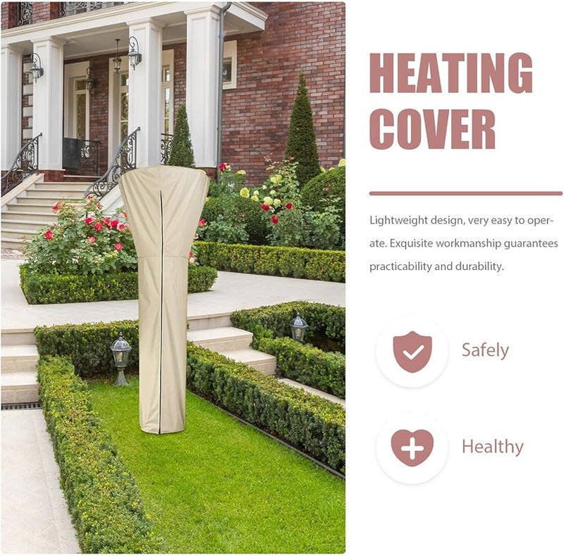 Beige Oxford Fabric Tear Resistant Patio Heater Cover Outdoor Garden Heater Protective Dustproof Shield - Image 5